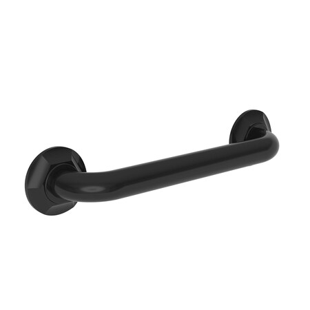 Newport Brass 15" L, Two Post, Solid Brass, 12" Grab Bar in Gloss Black, Gloss Black 1200-3912/54